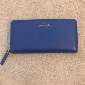 Kate Spade large blue leather wallet